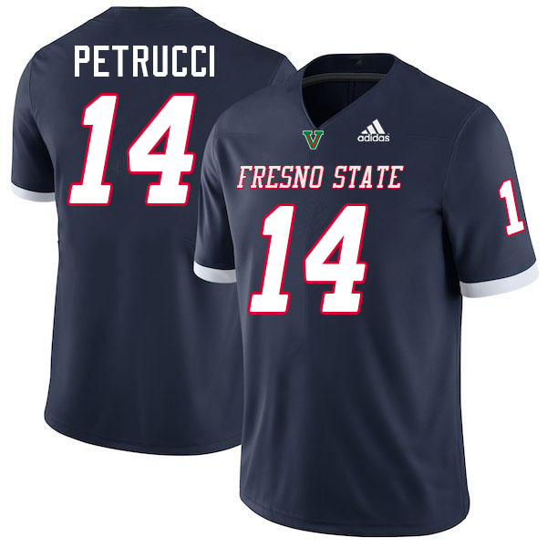 Fresno State Bulldogs #14 Vince Petrucci College Football Jerseys,Uniforms-Navy